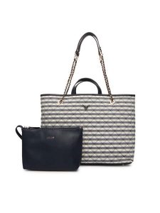 Guess Torebka Giully II HWAG96 73290 Granatowy. Niebieskie shopper bag Guess, z aplikacjami, z materiału, bez dodatków. Za 780,99 zł.