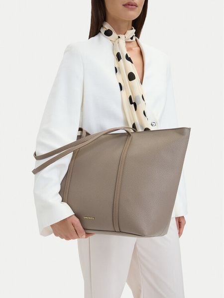 GINO ROSSI Torebka C-LDA9518 Beżowy ciemny. Brązowe shopper bag Gino Rossi, bez wzorów, ze skóry, bez dodatków. Za 199,99 zł.