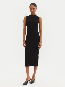 MICHAEL Michael Kors Sukienka dzianinowa MR582UN33D Czarny Slim Fit. Czarne kombinezony MICHAEL Michael Kors, xs, bez wzorów, z dzianiny, bez kołnierzyka, bez ramiączek. Za 499,99 zł.