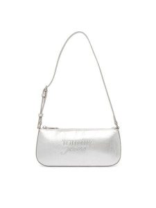 Tommy Jeans Torebka Tjw Must Metallic Shoulder Bag AW0AW18457 Srebrny. Szare torebki klasyczne Tommy Jeans, bez wzorów, z jeansu, bez dodatków. Za 409,99 zł.