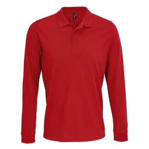 Koszulka Polo Z Długim Rękawem Dla Dorosłych Unisex Polycotton. Czerwone bluzki SOL'S, s, bez wzorów, casualowe, bez kołnierzyka, bez ramiączek. Za 97,99 zł.