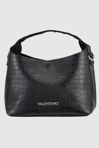 VALENTINO Mała czarna torebka Wool. Czarne torebki klasyczne Valentino by Mario Valentino, bez wzorów, z materiału, na ramię, małe, bez dodatków. W wyprzedaży za 399,99 zł.