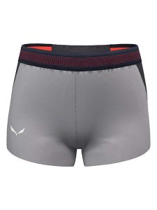 Salewa Szorty funkcyjne w kolorze szaro-czarnym rozmiar: 40. Czarne spodenki sportowe Salewa, bez wzorów, z materiału, z podwyższonym stanem, outdoorowe. Za 105,38 zł.