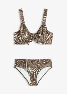 Bikini minimizer z wyściełanymi ramiączkami (2 części). Białe bikini bonprix, bez wzorów. Za 132,99 zł.