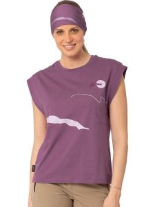 LaMunt Top funkcyjny "Erika" w kolorze fioletowym rozmiar: 34. Różowe topy LaMunt, bez wzorów, z materiału, bez kołnierzyka, bez ramiączek. Za 130,99 zł.