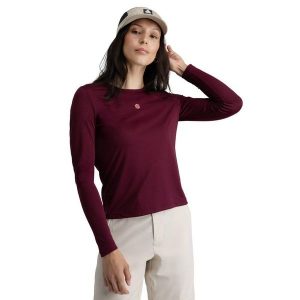 Damska koszulka trekkingowa z długim rękawem Siroko Wander Purple. Fioletowe bluzki SIROKO, bez wzorów, z materiału, sportowe, bez kołnierzyka, bez ramiączek. Za 118,00 zł.