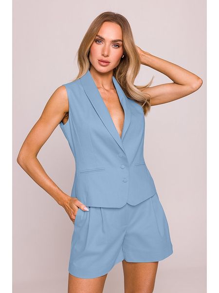 Made of emotion Kamizelka garniturowa w kolorze błękitnym rozmiar: L. Niebieskie kamizelki Made Of Emotion, l, bez wzorów, bez kołnierzyka, bez ramiączek, bez kaptura. Za 237,73 zł.