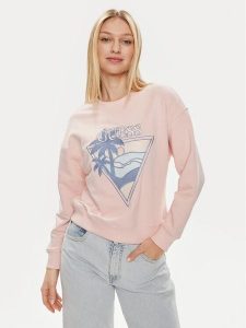 Guess Bluza W4GQ11 KBK32 Różowy Relaxed Fit. Czerwone bluzy Guess, xxl, z aplikacjami, z syntetyku, bez kaptura. Za 269,99 zł.