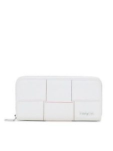 Desigual Portfel 25SAYP48 Biały. Białe portfele Desigual, bez wzorów, z materiału. Za 149,99 zł.