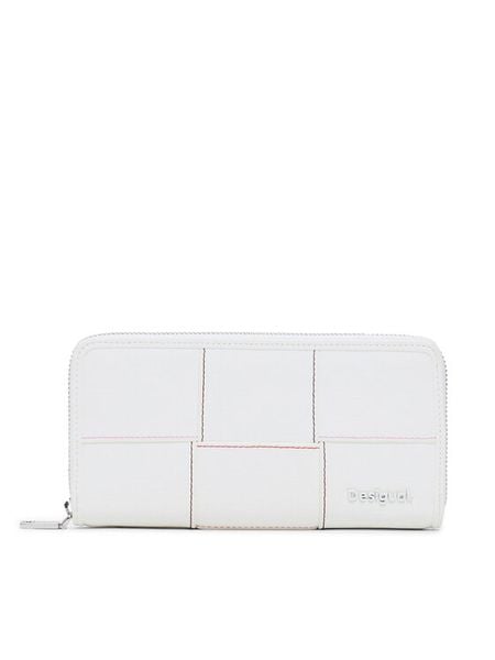 Desigual Portfel 25SAYP48 Biały. Białe portfele Desigual, bez wzorów, z materiału. Za 129,99 zł.