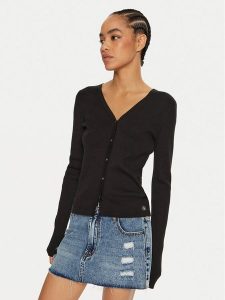 Calvin Klein Jeans Kardigan J20J224239 Czarny Regular Fit. Czarne kardigany Calvin Klein Jeans, z bawełny. Za 279,99 zł.