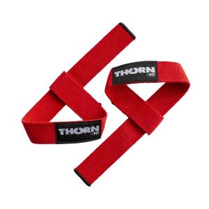 Paski do podnoszenia ciężarów Thorn Fit. Czerwone paski THORN FIT, bez wzorów, sportowe. Za 24,90 zł.