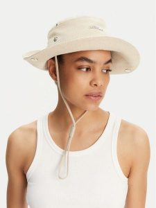 JACQUEMUS Kapelusz 25E255AC7215113 Beżowy. Brązowe kapelusze JACQUEMUS, bez wzorów, ze lnu. Za 949,99 zł.