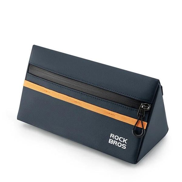 Torba na kierownicę rowerową 1,3L, etui na akcesoria - Granatowy. Niebieskie torby podróżne i sportowe ROCKBROS, bez wzorów, z materiału, duże. Za 79,60 zł.