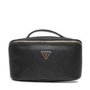 Kosmetyczka Guess. Czarne kosmetyczki Guess, z aplikacjami. Za 199,99 zł.