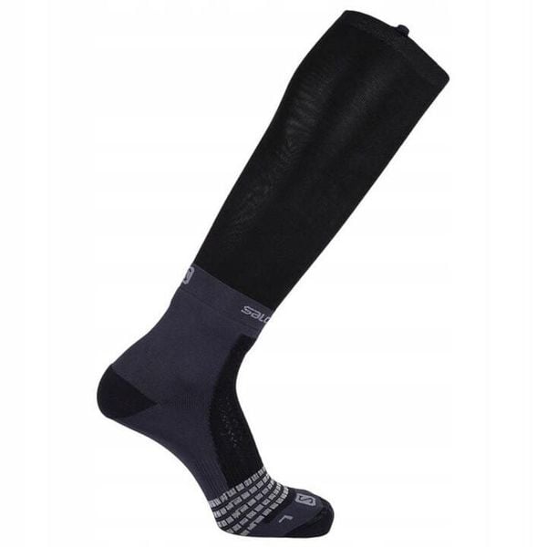 Skarpety sportowe do biegania dla dorosłych Salomon NSO Leg-Up. Czarne skarpetki Salomon, bez wzorów. W wyprzedaży za 109,00 zł.