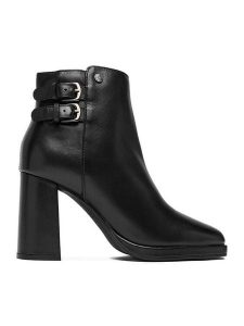 Beverly Hills Polo Club Botki CEO-WI44-LAUREN-01 Czarny. Czarne botki Beverly Hills Polo Club, bez wzorów, ze skóry, bez obcasa, na słupku, bez zapięcia. Za 479,99 zł.