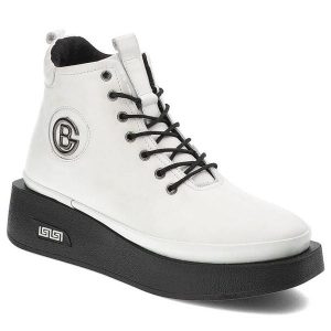 Białe Sneakersy Artiker Modne Buty damskie. Białe buty zimowe ARTIKER, ze skóry, bez obcasa, na platformie, bez zapięcia. Za 299,00 zł.