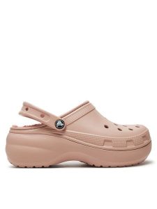Crocs Klapki Classic Platform Lined Clog W 207938 Różowy. Czerwone klapki Crocs, bez wzorów, z tworzywa sztucznego, bez obcasa. Za 189,99 zł.