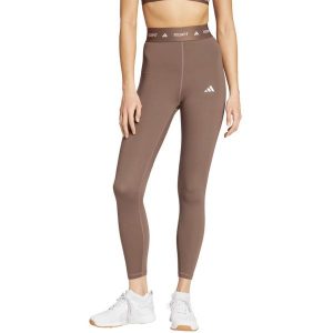 Legginsy damskie adidas Techfit 7/8. Brązowe legginsy ADIDAS, bez wzorów, z elastanu, z podwyższonym stanem. Za 165,99 zł.