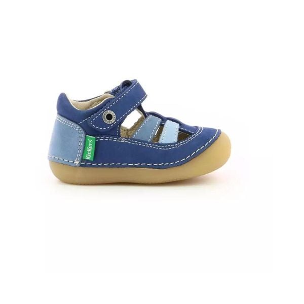 Sandały KICKERS SUSHY Niebieski. Niebieskie sandały Kickers, bez wzorów, ze skóry, bez obcasa, bez zapięcia. Za 233,40 zł.