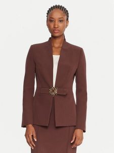 Rinascimento Marynarka CFC0126208003 Brązowy Slim Fit. Brązowe marynarki i żakiety Rinascimento, s, bez wzorów, z syntetyku. Za 569,99 zł.