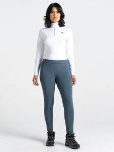 Dare 2b Legginsy funkcyjne "Melodic II" w kolorze niebieskoszarym rozmiar: 44. Niebieskie legginsy Dare 2b, bez wzorów, z materiału, outdoorowe. Za 92,21 zł.