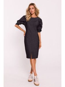 Made of emotion Sukienka w kolorze czarnym rozmiar: XL. Czarne sukienki Made Of Emotion, xl, bez wzorów, z bawełny, bez kołnierzyka, bez ramiączek, midi. Za 219,60 zł.