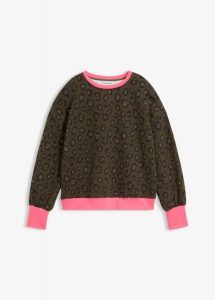 Bluza z mieszanki bawełny. Zielone bluzy bonprix, bez wzorów, z bawełny, bez kaptura. Za 109,99 zł.