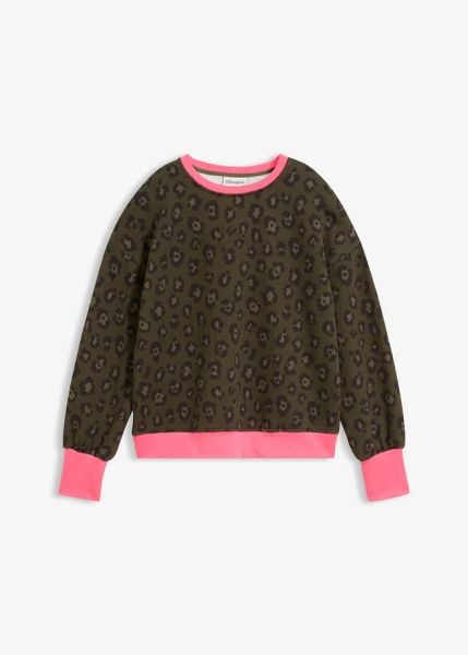 Bluza z mieszanki bawełny. Zielone bluzy bonprix, bez wzorów, z bawełny, bez kaptura. Za 109,99 zł.