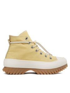 Converse Botki Chuck Taylor All Star Lugged 2.0 A03500C Żółty. Żółte botki Converse, bez wzorów, z materiału, bez obcasa, na płaskiej podeszwie, bez zapięcia. Za 419,99 zł.