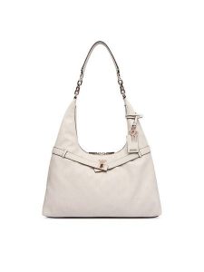 Guess Torebka Ella HWPD97 46010 Kremowy. Białe torebki klasyczne Guess, z aplikacjami, ze skóry, bez dodatków. Za 634,99 zł.