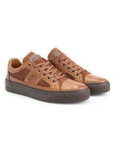 NoGRZ Skórzane sneakersy "A.Maggi" w kolorze jasnobrązowym rozmiar: 42. Brązowe trampki NoGRZ, bez wzorów, bez zapięcia. Za 241,56 zł.