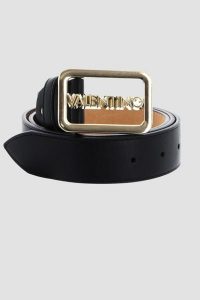 VALENTINO Czarny pasek damski Around Plaque Buckle Belt, Rozmiar M. Czarne paski Valentino by Mario Valentino, bez wzorów. W wyprzedaży za 199,99 zł.