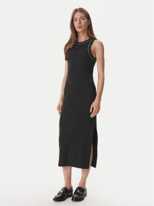 DKNY Sukienka codzienna DJ6D9189 Czarny Slim Fit. Czarne kombinezony DKNY, na co dzień, xs, bez wzorów, z bawełny, bez kołnierzyka, bez ramiączek, proste. Za 439,99 zł.