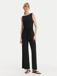 Emporio Armani Kombinezon EW003412 AF20240 UC001 Czarny Regular Fit. Czarne sukienki Emporio Armani, m, bez wzorów, z wiskozy, bez kołnierzyka, bez ramiączek. Za 609,99 zł.