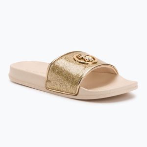 Klapki damskie U.S. Polo Assn. IVY002A. Żółte klapki U.S. Polo Assn., bez wzorów, z materiału, bez obcasa. Za 129,99 zł.