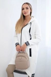 Bluza na suwak z kapturem ecru. Bluzy KESI, l, bez wzorów, z bawełny, z kapturem. Za 355,46 zł.