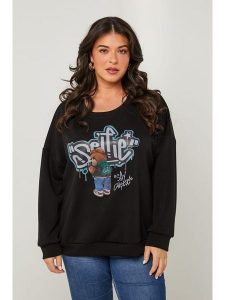 Curvy Lady Sweter w kolorze czarnym rozmiar: 40/42. Czarne swetry oversize Curvy Lady, bez wzorów, bez ramiączek. Za 127,35 zł.