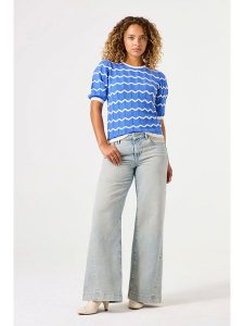 Garcia Sweter w kolorze niebieskim rozmiar: XL. Niebieskie swetry oversize Garcia, xl, bez wzorów, ze splotem, bez ramiączek. Za 140,53 zł.