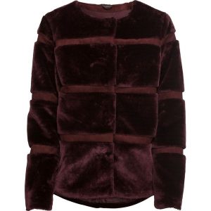 Kurtka ze sztucznego futerka bonprix bordowy. Czerwone kurtki bonprix. Za 169,99 zł.