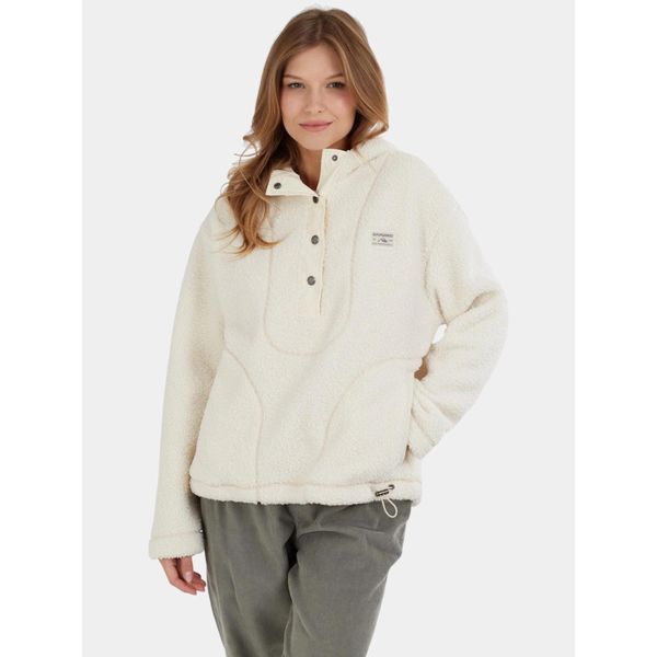 Bluza Damska Fundango Juniper Pile. Białe bluzy FUNDANGO, bez wzorów, z polaru. W wyprzedaży za 299,00 zł.