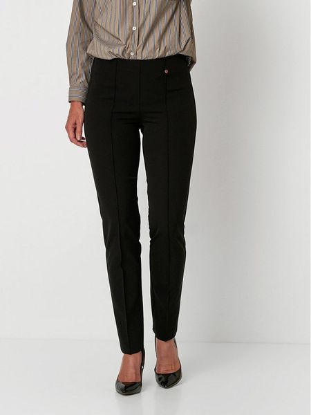 Relaxed by TONI Spodnie "Alice" w kolorze czarnym rozmiar: 23. Czarne spodnie z wysokim stanem Relaxed by TONI, bez wzorów, z materiału, z podwyższonym stanem. Za 122,96 zł.