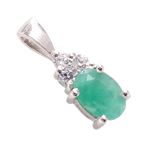 SAFO Srebrny wisiorek ze szmaragdem mały owal cyrkonie 0,4 ct. Szare zawieszki Braccatta, z cyrkonią, srebrne. Za 169,00 zł.