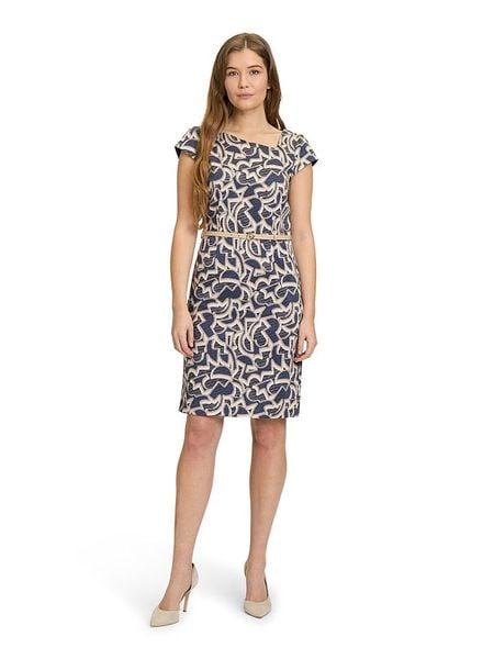 BETTY & CO Sukienka w kolorze granatowo-kremowym rozmiar: 40. Niebieskie sukienki Betty & Co, bez wzorów, ze skóry, bez kołnierzyka, bez ramiączek, midi. Za 159,95 zł.