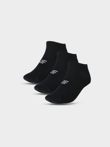 4F Skarpety casual przed kostkę (3-pack) damskie - czarne 35-38. Czarne skarpetki 4f, bez wzorów, z bawełny. Za 44,99 zł.