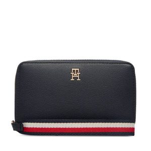Portfel Tommy Hilfiger. Niebieskie portfele TOMMY HILFIGER, bez wzorów. Za 269,99 zł.