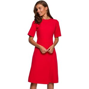 Stylove Sukienka w kolorze czerwonym rozmiar: M. Czerwone sukienki Stylove, m, bez wzorów, bez kołnierzyka, bez ramiączek, midi. Za 193,24 zł.