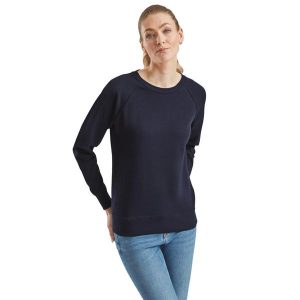 Lekka Bluza Raglanowa Dla Kobiet. Niebieskie bluzy FRUIT OF THE LOOM, xs, bez wzorów, bez kaptura. Za 71,99 zł.