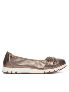 Caprice Baleriny 9-22118-44 Beżowy. Brązowe balerinki Caprice, bez wzorów, ze skóry, bez obcasa, bez zapięcia. Za 226,99 zł.
